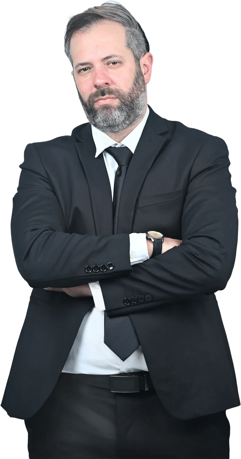 Asi Kalfon, Attorney at Law, in a suit with folded arms